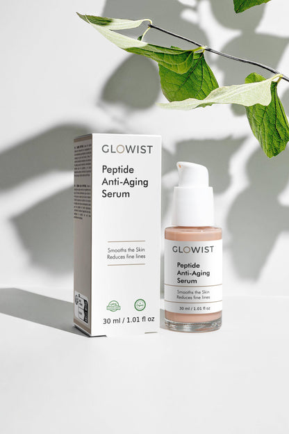 GLOWIST Peptide Renewal Serum with Hyaluronic Acid in a sleek bottle, showcasing its hydrating and rejuvenating properties.